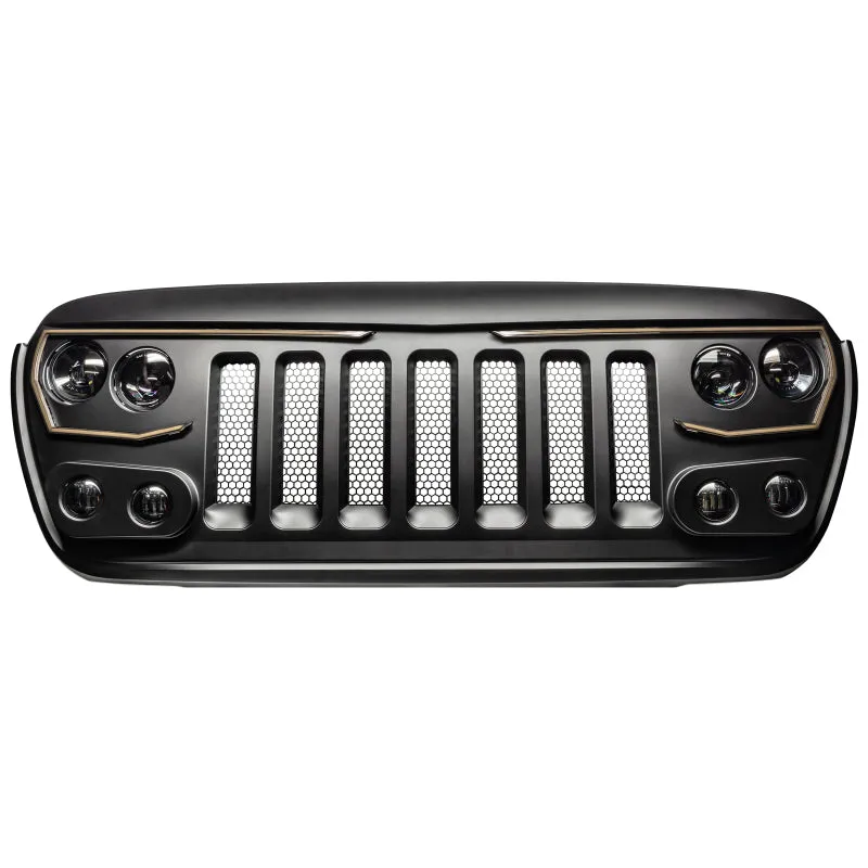 Oracle Lighting Technologies Vector Pro Series Grille Assembly - 1500 LED - 5600 Lumen Low - 7200 Lumen High - Turn Signal - Warning Lights - Plug and Play - Jeep Wrangler 2018-20